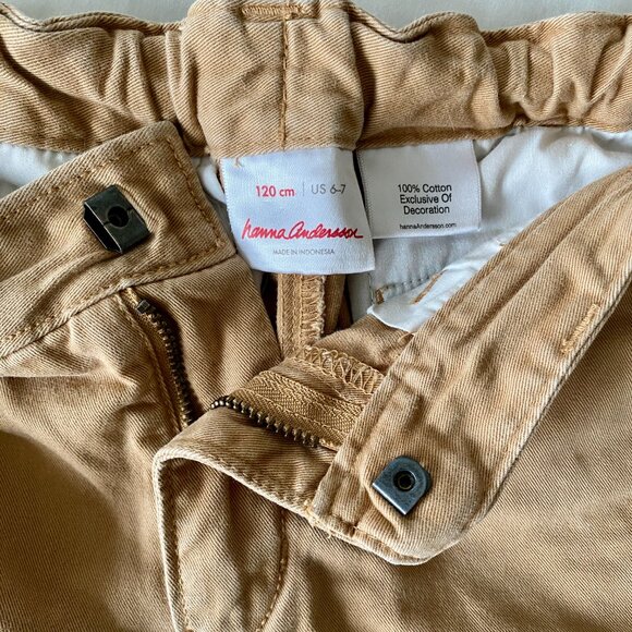 Hanna Andersson 100% Cotton Khaki Canvas Shorts Size 120 cm / 6-7 years - Picture 4 of 8